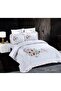 طقم مفرش سرير (لحاف) فندقي مطرز بزهور الربيع - 6 قطع - خامة ناعمة وتصميم عصري - 3
