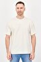 Men Crew Neck Brand Logo Short Sleeve T-Shirt, Warm Ivory