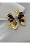 Half Flower Plate Tulle Detailed Earrings