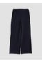 Navy Blue Easy-To-Wear Women's Trousers with Waist Pockets and Zippered Legs, Standard Fit - 7