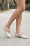 Cream Women's Buckled Elastic Easy-To-Wear Summer Dowry Bundle Ballet Flats B71Ynav - 3