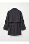 Anthracite Double-Breasted Yaka Oversized Women's Cashmere Coat - 2