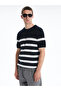 Timeless Clothing & Timeless Choices Zero Roba Collar Short Sleeve Striped Men's Knitwear Sweater