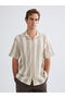 Standard Fit Cuba Roba Collar Short Sleeve Striped Men's Shirt from Uzg Store for Style Enthusiasts