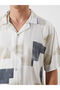 Regular Fit Short Sleeve Patterned Men's Shirt - 3