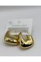 Steel Gold Square Balloon Hoop Earrings - 4
