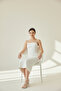 Square Neck Scuba Midi Dress Slim Fit Slit Zipper Wedding Wedding Women's Dress - 5