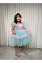 Girl's Tutu Detailed Blue Pink Fluffy Party Princess Dress + Buckle - 7