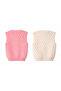 Girl's Knitted Vest with Checkered Pattern - 4