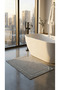 Set of 2 Frame Patterned Dowry Box 100% Cotton Gray Foot Towel Bath Mat Set 50X70 - 3