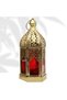 Moroccan Lanterns Set of 2 – Decorative Hanging & Table Lanterns for Ramadan, Eid, Christmas – Gold Metal with Red & Blue Glass, Candle Holder Moroccan Decor for Home, Living Room - 6