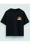 Black Oversized Printed T-Shirt - 2