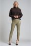High waist faux leather leggings pants with ankle slit 0110 - 2