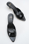Women's Pointed Toe Heeled Sandals Black Yanki - 3