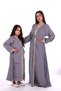 Mom & Daughter Matchy Embroidered Jalabiya Dress - Women's embroidered jalabiya for mother and daughter with a waist belt