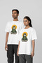Namaste Cat Oversize T-Shirt |   Meditation Themed Graphic Printed Unisex 100% Cotton Black & White Tee - 5
