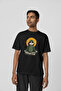 Namaste Cat Oversize T-Shirt |   Meditation Themed Graphic Printed Unisex 100% Cotton Black & White Tee - 4