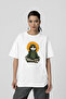 Namaste Cat Oversize T-Shirt |   Meditation Themed Graphic Printed Unisex 100% Cotton Black & White Tee - 3
