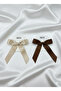 Girls' 2-Piece Cream and Brown Bowknot Pins with Clip