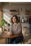 Women's Başak Model Crew Neck Thick Knitwear Sweater with Elastic Waist Detail Hair Knit - 3
