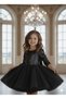 Girl's Black Sequin Detailed Skirt Tulle Dress, Girl's Evening Dress, Party Dress