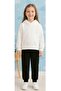 100% Cotton Girls' Hooded Sweatshirt and Black Sweatpants - Comfortable Two-Piece Set - 4