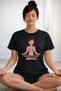 Yoga Character Printed Summer Themed Cotton Relaxed Fit Round Neck Unisex T-Shirt