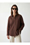 Brown Striped Women's Shirt from Güli̇s Gi̇yi̇m - 3