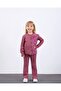 Girl's Pink Rose Appliqué Pink Cardigan Camisole Fabric Double t Pattern Set - 3
