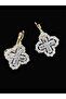 Cubic Zirconia Flower Ethnic Hoop Earring