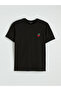 Black Crew Neck Cherry Embroidered Women's T-Shirt - 4