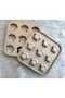 Paw Print Biscuit & Cookie Mold Pan Non-Stick Carbon Steel 9-Cavity Animal Shaped Muffin & Cake Bak - 3