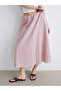 Textured A-Line Skirt with Elastic Waist - 2