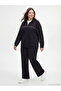سويت شيرت LCW Modest Black ياقة مرتفعة متوسطة الطول قصة فضفاضة للسيدات