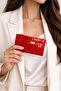 2-Piece Women's Crocodile Patterned Wallet |   Zippered Stylish Card Holder & Hand Wallet - 2