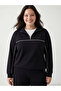 سويت شيرت LCW Modest Black ياقة مرتفعة متوسطة الطول قصة فضفاضة للسيدات - 3