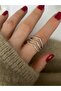 Limited Edition - 3 Row Zircon Stone Bottom Adjustable Women's Ring - 2