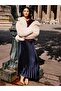 Esvab • Modern & Distinctive Satin Pleated Skirt with Waist Drawstring