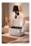 Di̇di̇m Black Metal Applique with Blue Chinese Ceramic and Glass Back
