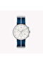 Unisex Blue Fabric Watch, White Dial | Tw2r27000