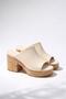 Women's Silva Beige Skin Cork Sole Orthopedic Platform Heel Slippers - 4