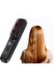 Portable Cordless Hair Straightener Brush. USB rechargeable mini hot comb LED display & travel lock.