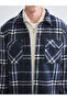 Quality Pieces from Çelebi Store Comfortable Fit Long Sleeve Checkered Embroidered Men's Shirt Jacket - 3