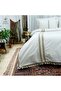 Natural Cream Brown Lace King Size Duvet Cover Set - 3