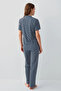 Women's Navy Blue Shirt Pajamas-P9159 - 3