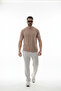 Men's Beige Regular Modal Fabric Non-Fading Color Silky Texture Non-Ironing T-Shirt - 2