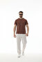 Men's Brown Regular Modal Fabric Non-Fading Color Silky Texture Non-Ironing T-Shirt - 2