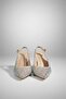 Women's Emma Gold Satin Stone 7 cm Thin Heeled Shoes & Stileto - 5