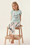 Girl's Blue Pajama Set - 4
