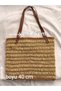 Handmade Paper Rope Weave Straw Beach Bag – Casual Shoulder Bag with Leather Strap - 6